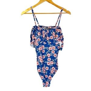 NWT Raisins Isla Off-The-Shoulder Ruffled One-Piece‎ Swimsuit